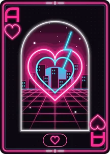 Kec herc iz špila Neon: roze neonske cevi na crnoj karti