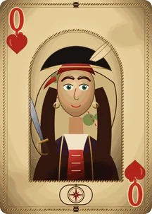 Dama herc iz Piratskih karata: kapetanica sa sabljom