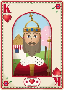 King of hearts of the Hungarian Puszta deck in ermine and the Holy Crown
